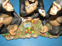 Monkies Playing Cards Figurine - con 980