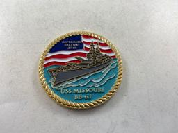 US Navy USS Missouri Challenge Coin - con 346