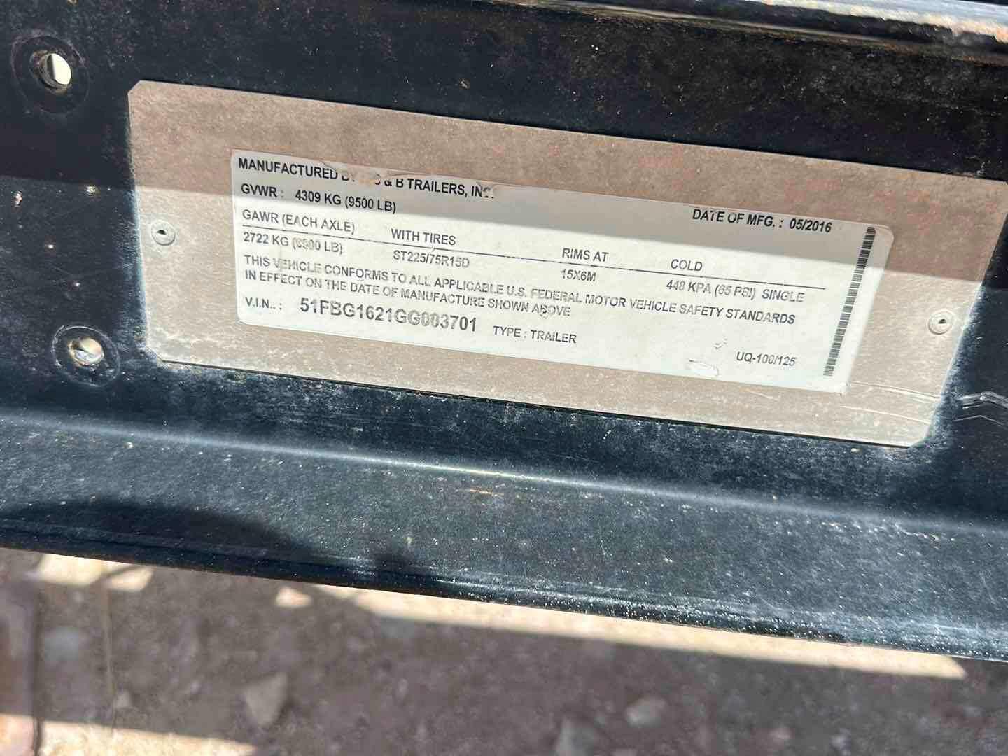 2016 S & B TRAILER 125KW MULTIQUIP GENERATOR