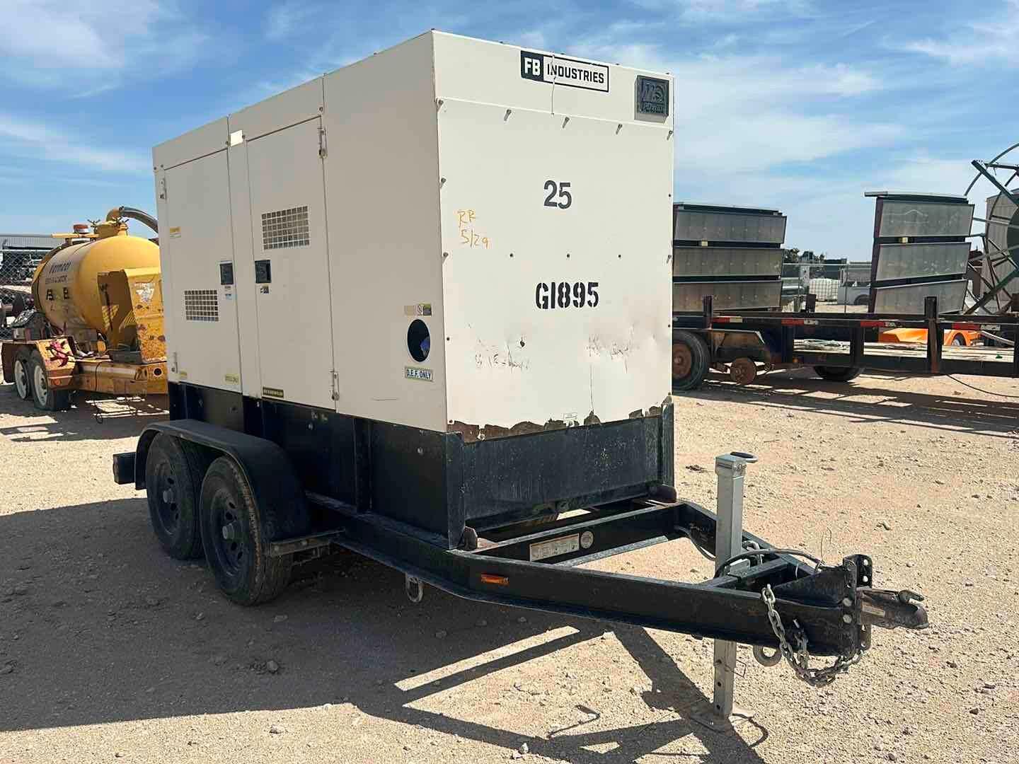 2016 S & B TRAILER 125KW MULTIQUIP GENERATOR