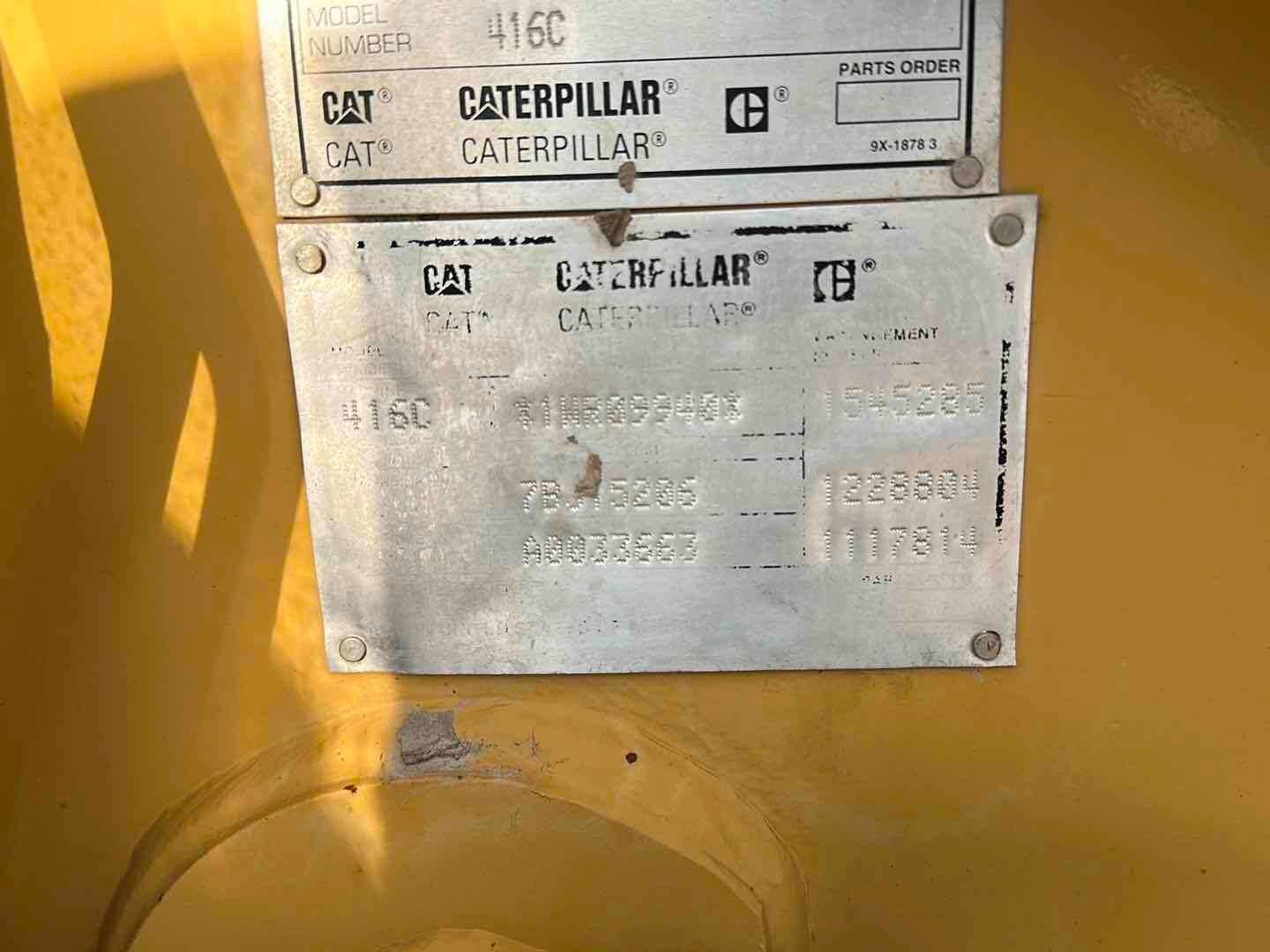 CAT 416C BACKHOE(INOPERABLE)