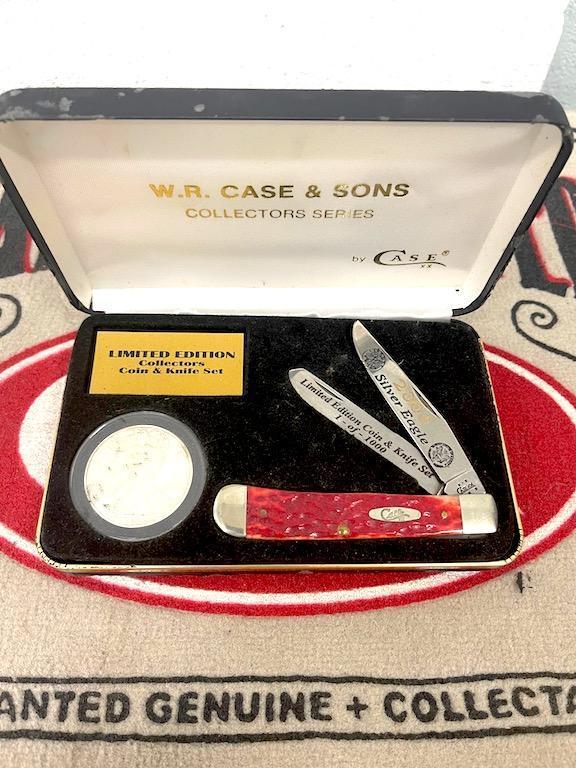 CASE XX TRAPPER LIMITED EDITION COIN AND KNIFE SET 2003 SILVER EAGLE