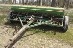 JD 18-7 grain drill w/ big box, grass seeder, dd