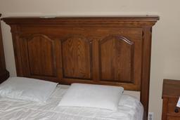 Solid Oak Full Size Bed with headboard and footboard with raised panels