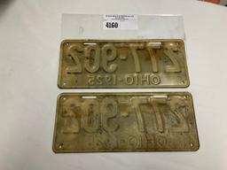 1925 Ohio License Plate #277-902 pair