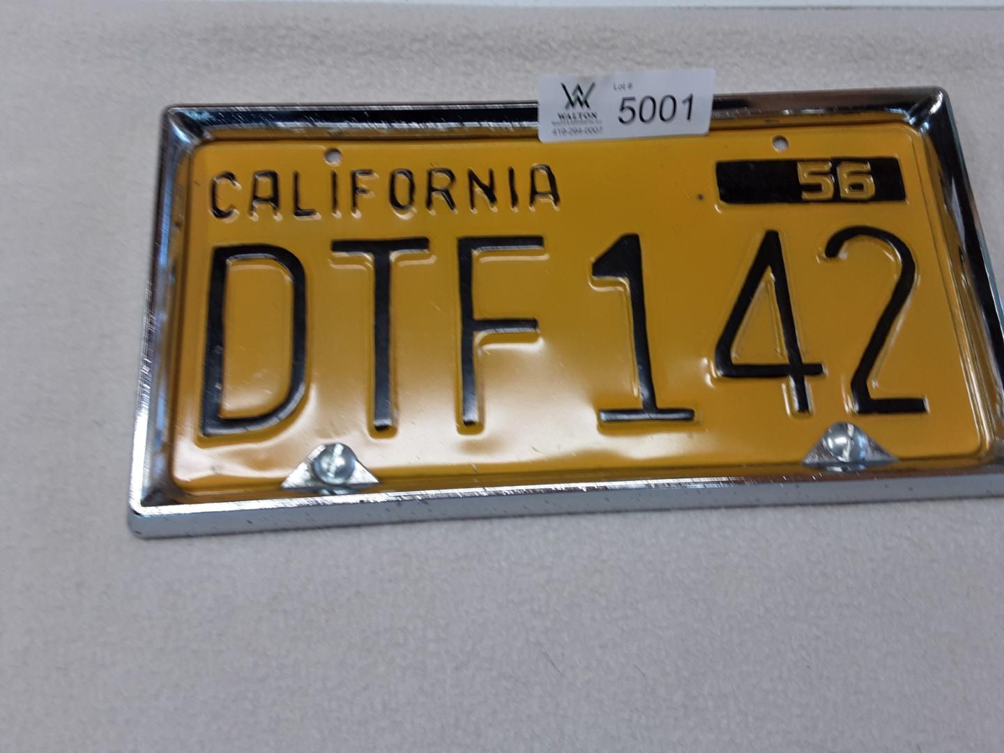 California 1956 License Plate