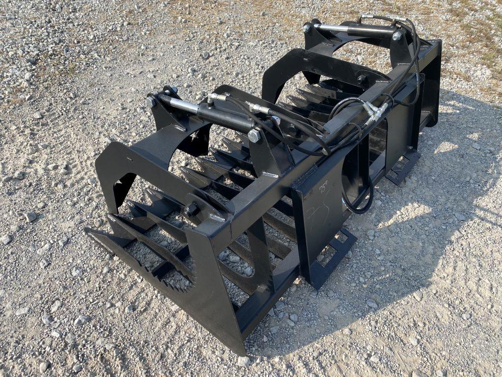 75" Rock & Brush Grapple, all HD 5/16" tines with bolt on removable side plates