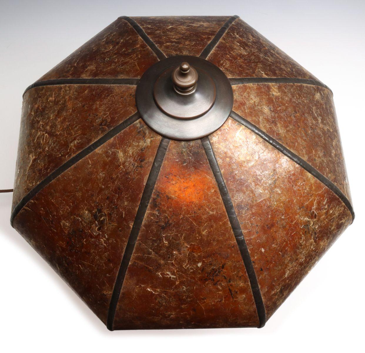 A POTTERY LAMP WITH NUDE FIGURES SIGNED OLIVE KOOKEN