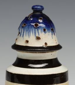 MOCHAWARE PEPPER POT AND YELLOW WARE BOWL WITH SEAWEED