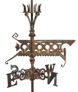 A LARGE, HEAVY CAST IRON VICTORIAN WEATHERVANE