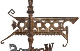A LARGE, HEAVY CAST IRON VICTORIAN WEATHERVANE