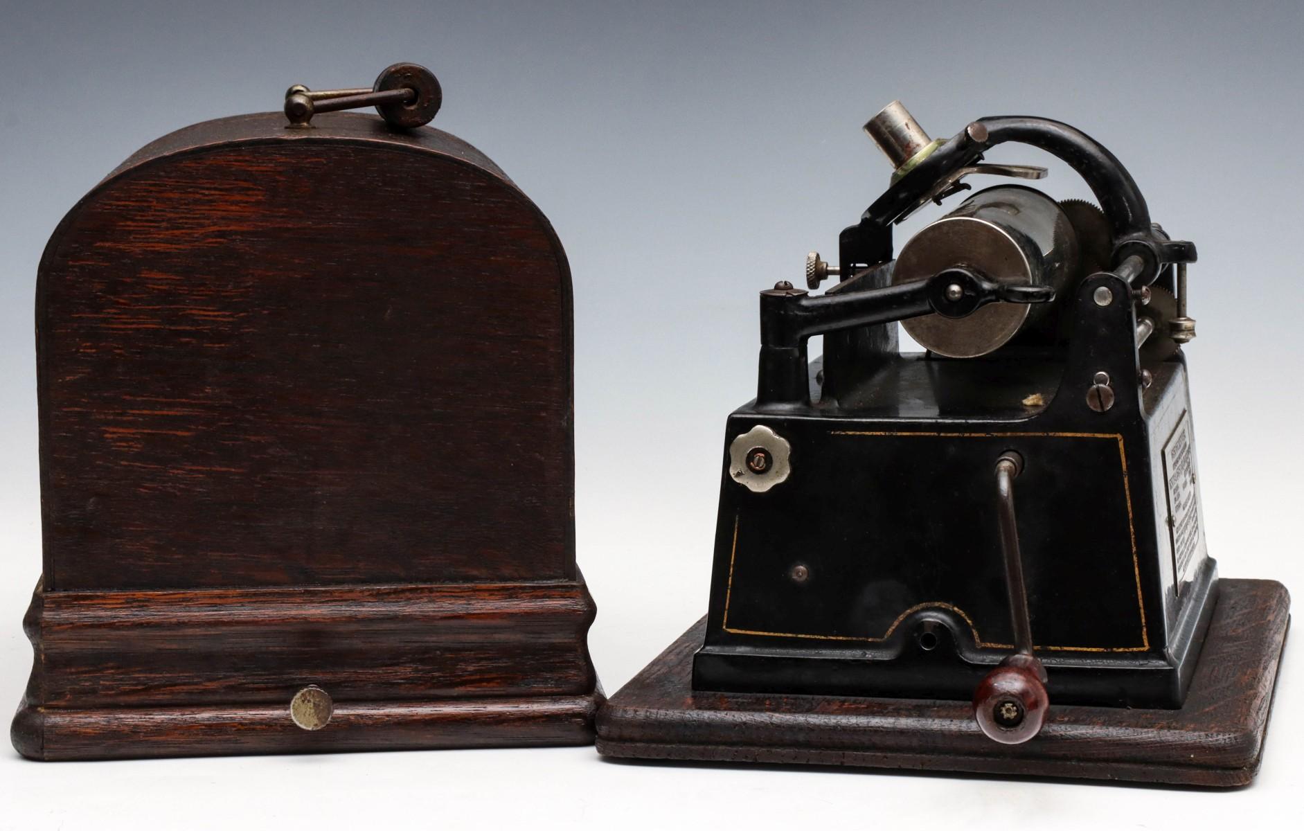AN EDISON GEM CYLINDER PHONOGRAPH WITH OUTSIDE HORNS
