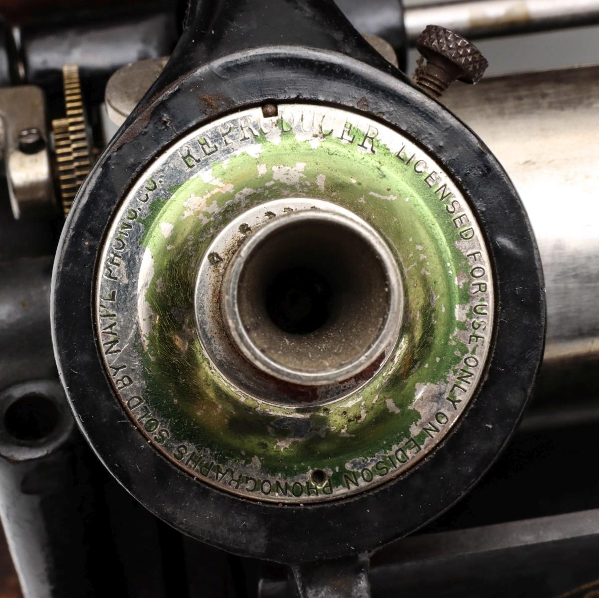 AN EDISON GEM CYLINDER PHONOGRAPH WITH OUTSIDE HORNS