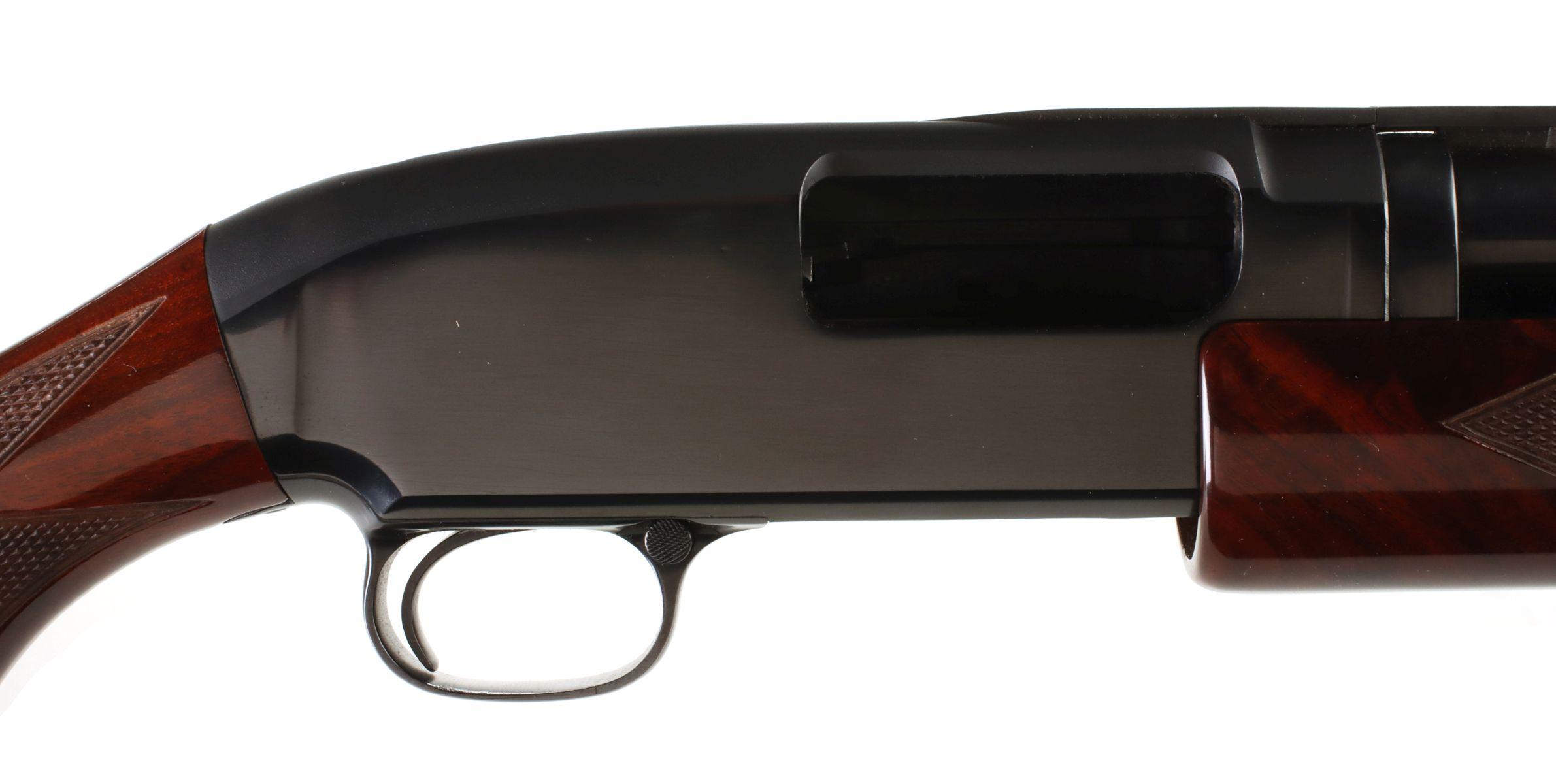 A CLEAN WINCHESTER 16 GAUGE MODEL 12 WITH GREAT WOOD