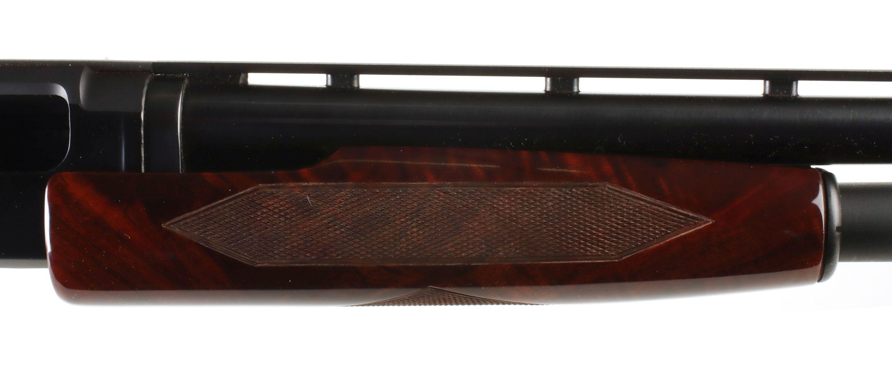 A CLEAN WINCHESTER 16 GAUGE MODEL 12 WITH GREAT WOOD