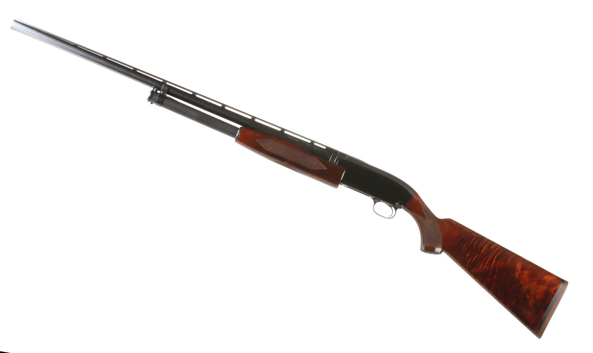 A CLEAN WINCHESTER 16 GAUGE MODEL 12 WITH GREAT WOOD