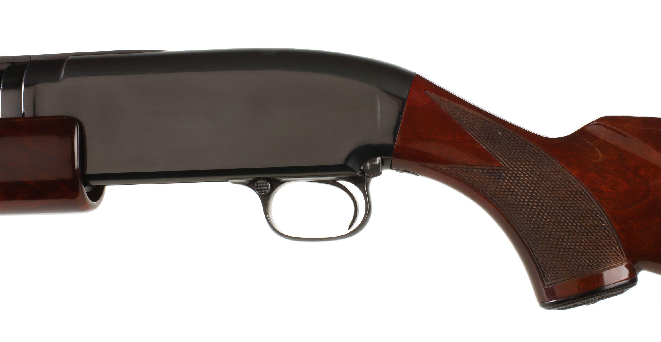 A CLEAN WINCHESTER 16 GAUGE MODEL 12 WITH GREAT WOOD