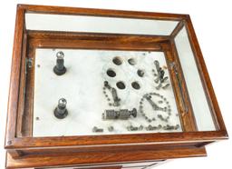 A THOMPSON PLASTER OAK ELECTRICAL CABINET QUACK DEVICE