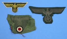 Three German Army WWIIi Breast and Hat Eagle Patches