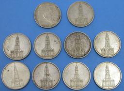 German WWII Nazi 1930s era Five Reichsmark Coins (BAP)