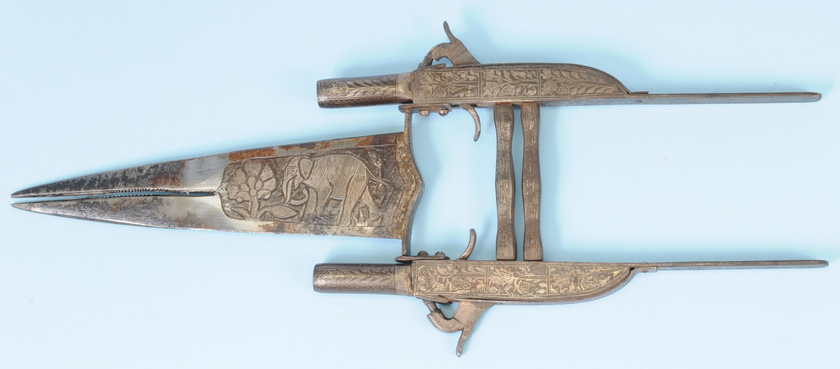 Indo-Persian 19th Century Combination Pistol Katar Dagger (KEN)