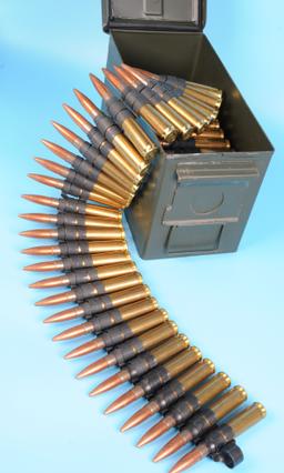 Ammo Can of 95 Rds of Greek Military HXP 50-BMG Linked Ammunition (MJS)