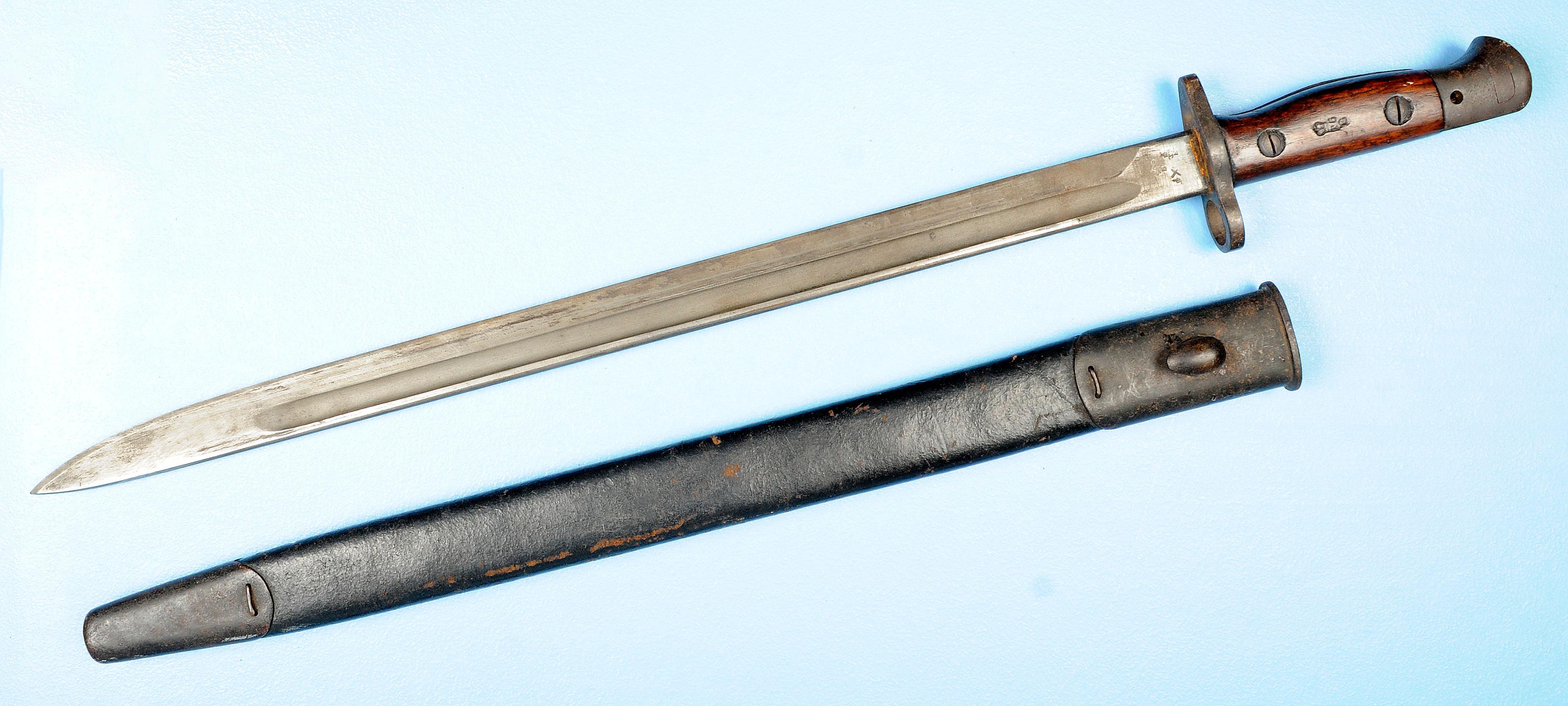 British World War I M-1907 No. 1 Mk. 3 Enfield Bayonet & Scabbard (HKR)