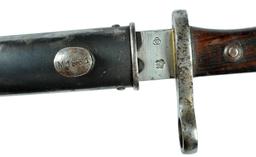 German Contract Chilean Military M1895 Mauser Rifle Bayonet (MOS)