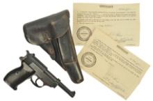 German AC41 Code Walther P38 9MM Semi-auto Pistol & Capture Papers FFL Required 162i (J1E1)