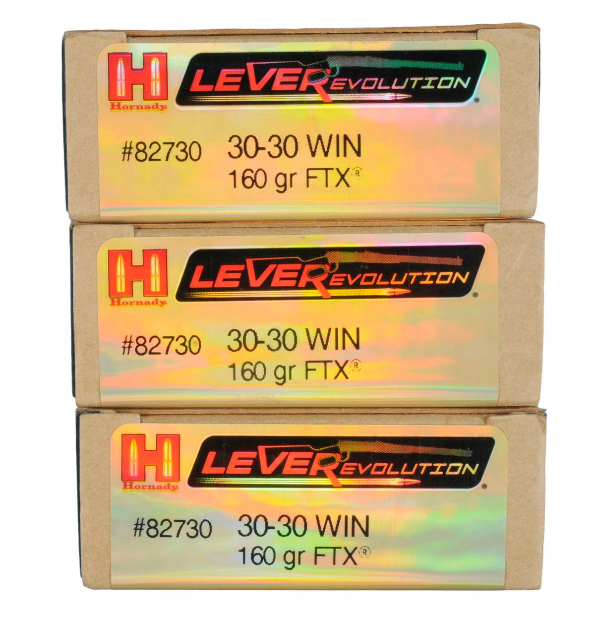 Three 20-Round Boxes of Hornady 30-30 Ammunition (EDN)