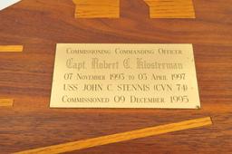 Notorious Captain Robert C. Klosterman's Aircraft Carrier USS Stennis Commissioning Plaque (KDW)