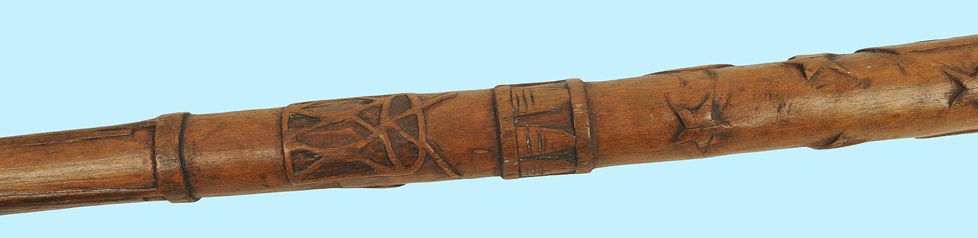 CSA Folkart Carved Wood Walking Stick (KDW)