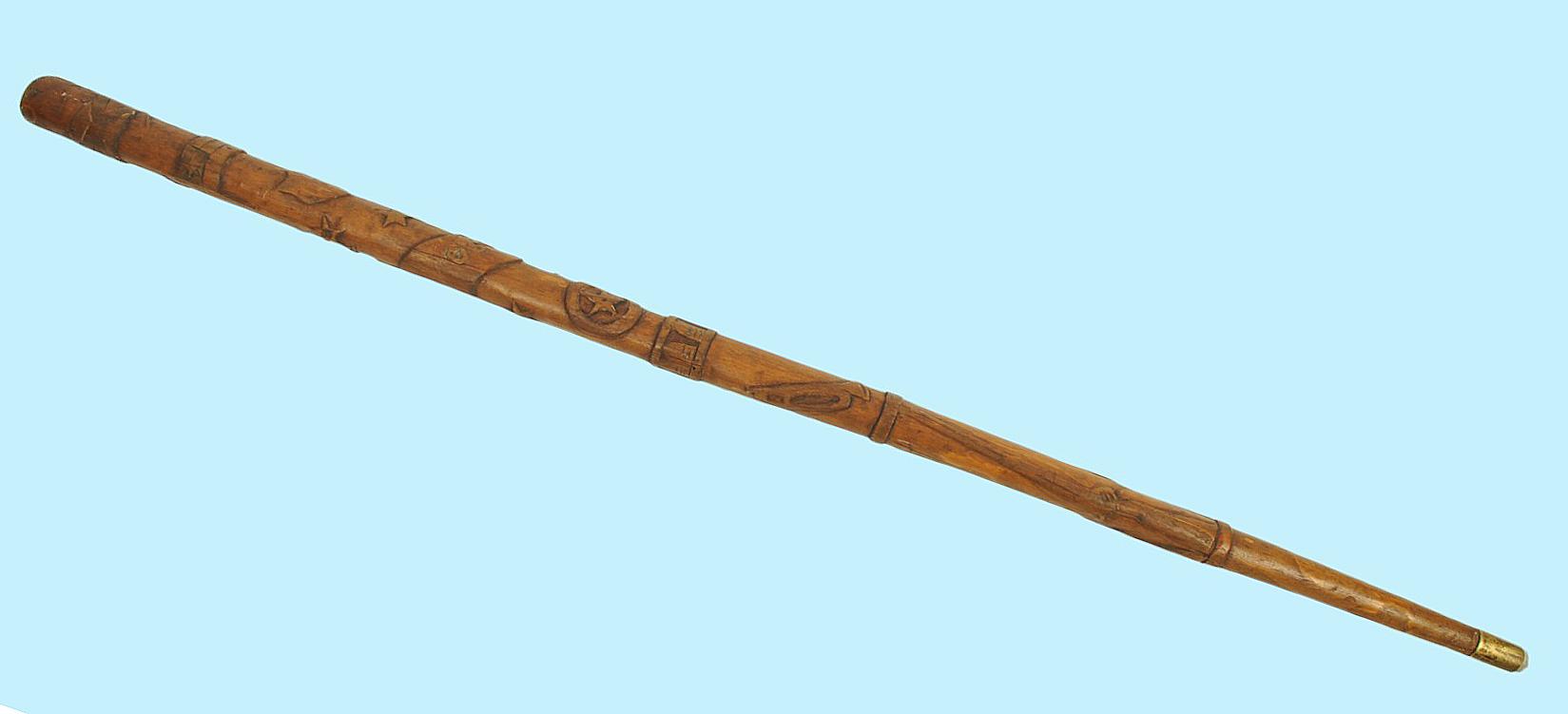 CSA Folkart Carved Wood Walking Stick (KDW)