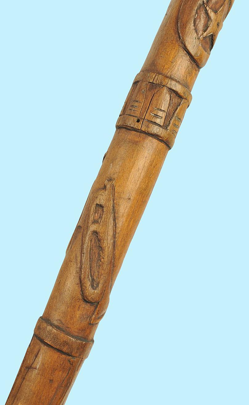 CSA Folkart Carved Wood Walking Stick (KDW)