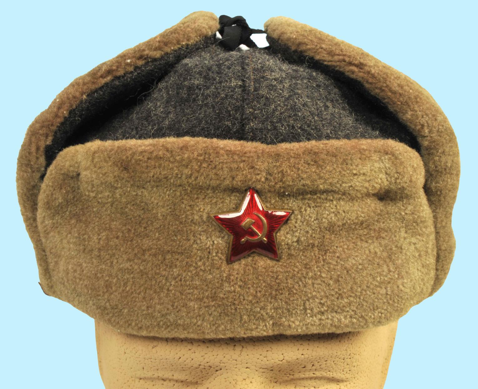 Soviet Military WWII era Ushanka Winter Fur Fatigue Cap (AH)