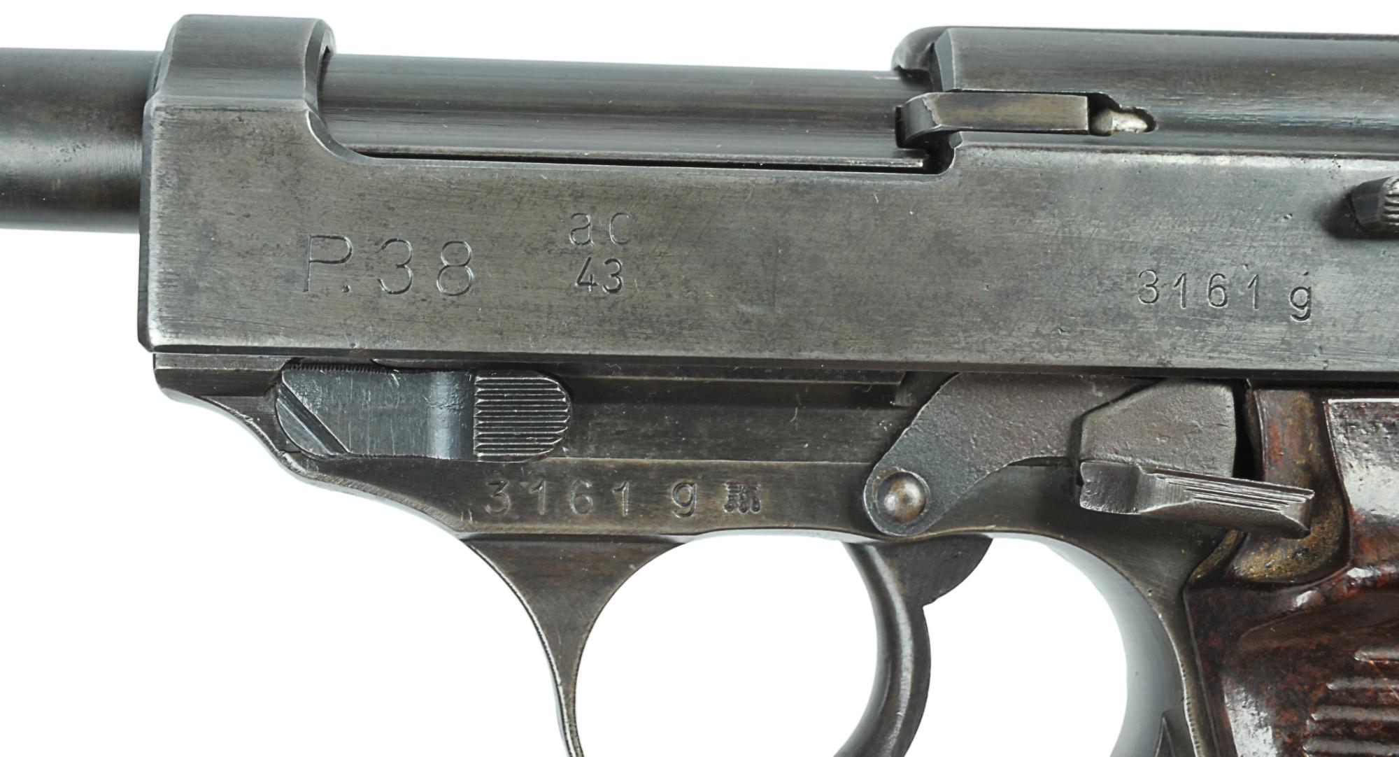 German Military WWII issue Walter P-38 9mm Semi-Automatic Pistol - FFL # 3161gl (KDC1)