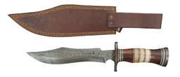 Three Custom Damascus-Steel Knives  (DTE)