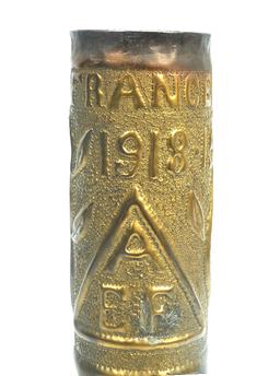 US AEF WWI era Brass Shell Trench Art (VDM)
