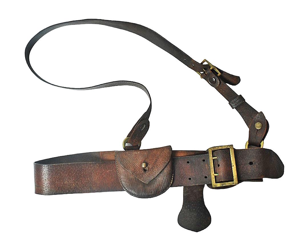 British Military WWI era Officers Leather Sword Belt & Pouch (HRT)