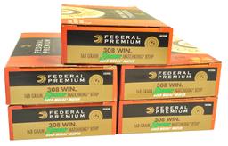 Five 20-Round Boxes of Federal Premium .308 Ammunition (EDN)