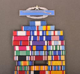US Army Pilot WWII, Korea, Vietnam, Desert Storm, War on Terrorism Ribbon Rack (CPD)