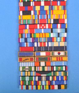 US Coast Guard WWII, Korea, Vietnam, Desert Storm, War on Terrorism Ribbon Rack (CPD)