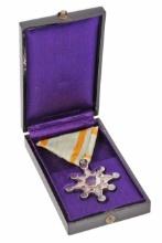 WWII Japanese Cased Order of the Sacred Treasure, VII Class Breast Badge (A)