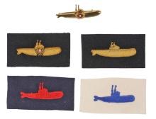 Five Portuguese Navy Cloth & Metal Submarine Badges (A)