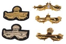 Group Lot of Five RARE Obsolete Columbian Navy Submarine Badges (A)
