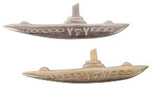 Two Rare Egyptian Navy Enlisted & Officer Submariner Badges (A)