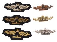 Group Lot of 6 Foreign Royal Navy Submarine Badges and Warfare Pins (A)