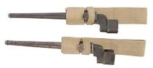 Two British Military WWII #4 Enfield Rifle Spike Bayonets & Frogs (S4C)