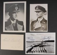 *German WWII Kriegsmarine Grand Admiral Karl Dönitz Knights Cross Recipient Autographed Lot (A)