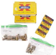 Western X Assorted Ammo Lot of 9 45ACP, 45 Webley, and 22 Short  (S3J)